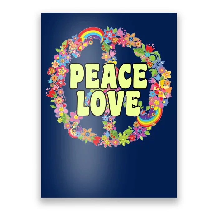 Flower Peace Love Sign Poster