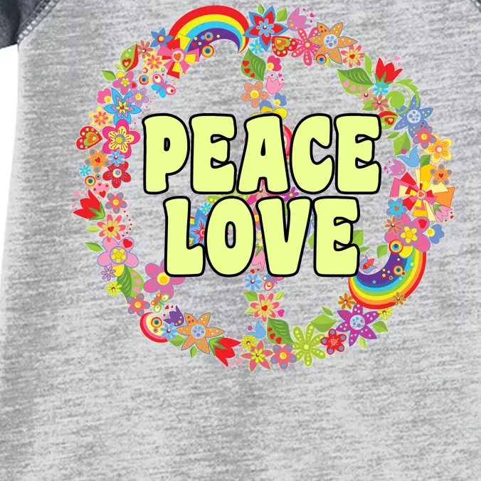 Flower Peace Love Sign Infant Baby Jersey Bodysuit