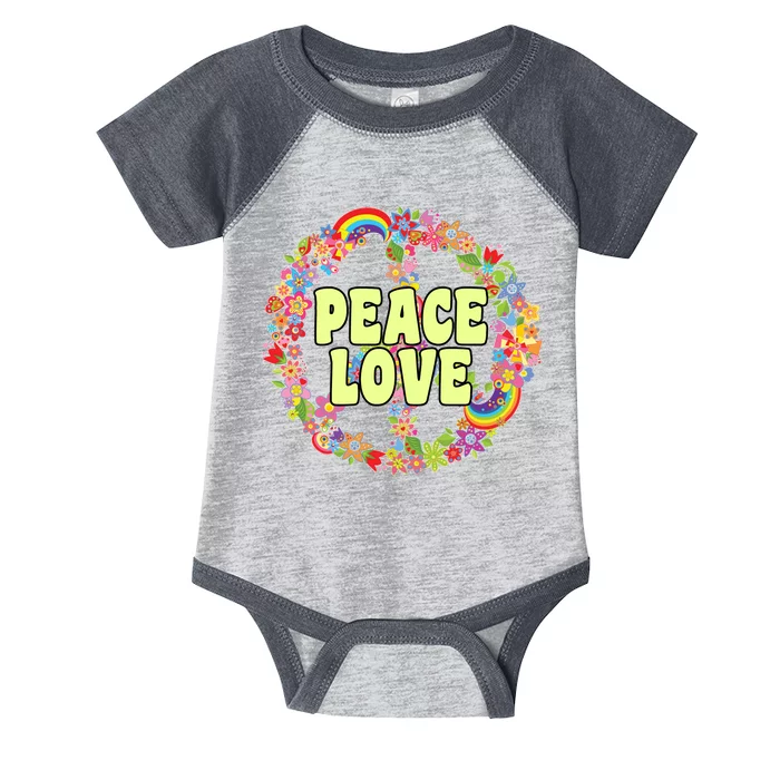 Flower Peace Love Sign Infant Baby Jersey Bodysuit