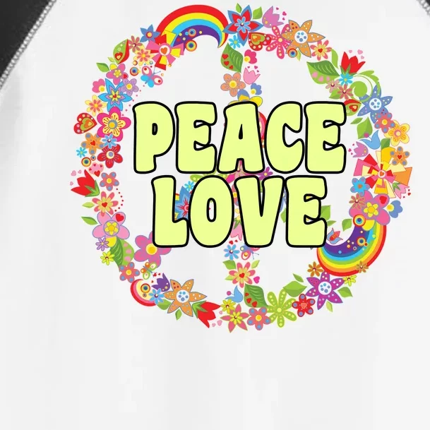 Flower Peace Love Sign Toddler Fine Jersey T-Shirt