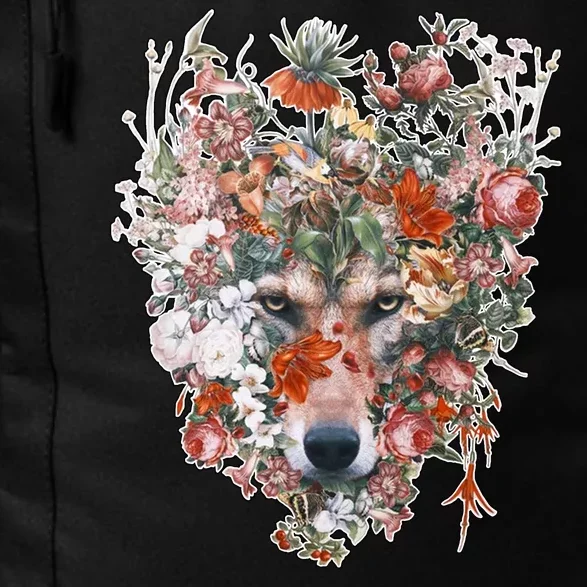 Flower Wolf Wilderness Floral Daily Commute Backpack