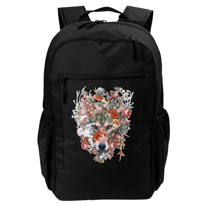 Flower Wolf Wilderness Floral Daily Commute Backpack