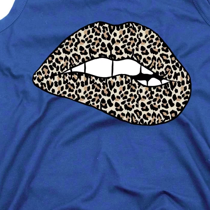 Funny Leopard Print Lips Biting Bite Me Funny Gift Gift Tank Top