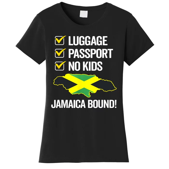 Funny Luggage Passport No Kids Jamaica Checklist Souvenir Women's T-Shirt