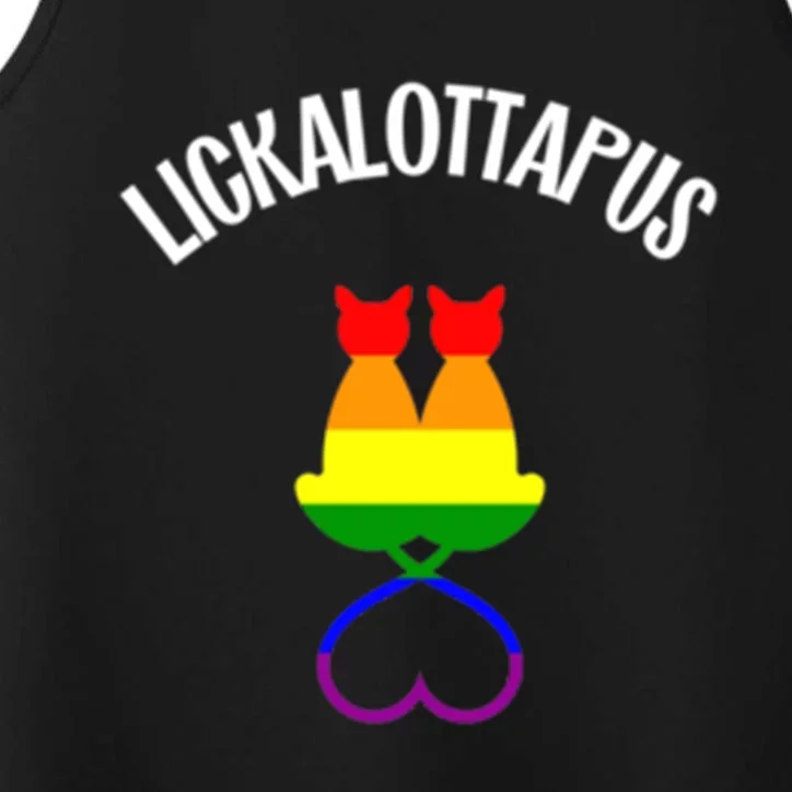 Funny Lesbian Pride Stuff Gay Cat In A Pocket Lickalottapus Gift Performance Tank