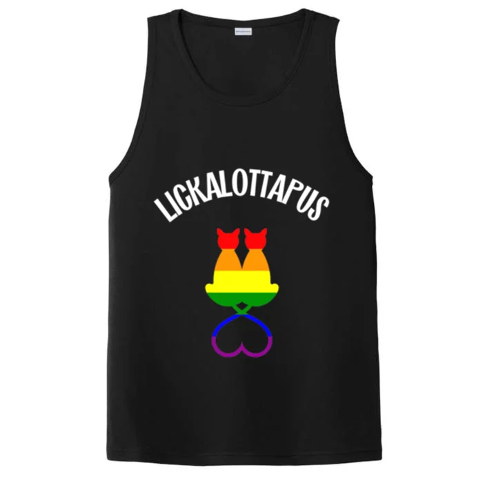 Funny Lesbian Pride Stuff Gay Cat In A Pocket Lickalottapus Gift Performance Tank