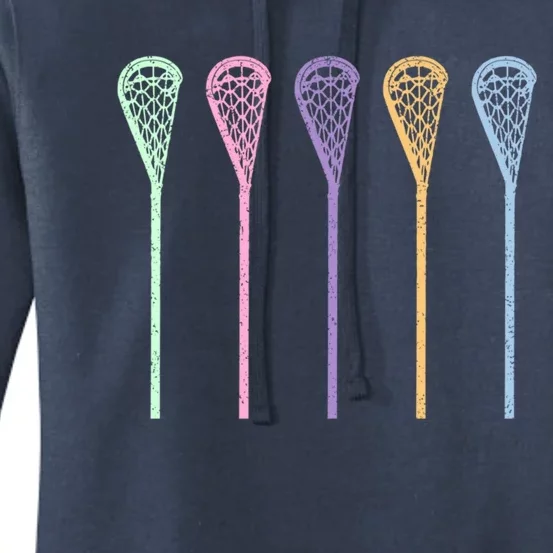 Funny Lacrosse Player Girl Gift Lax Sticks Cute Gift Women's Pullover Hoodie