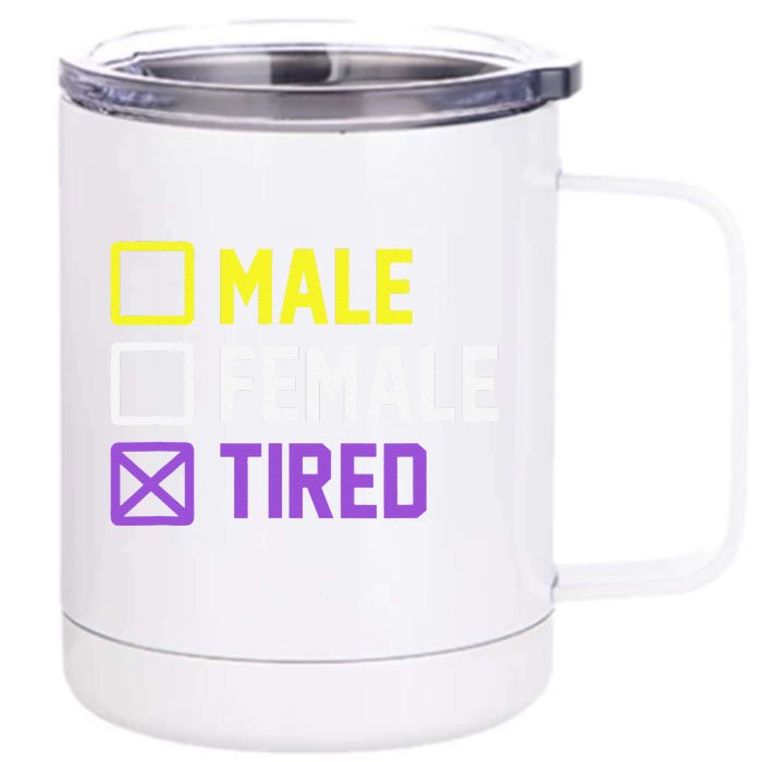 Funny LGBT Pride Nonbinary Flag Non Binary Front & Back 12oz Stainless Steel Tumbler Cup