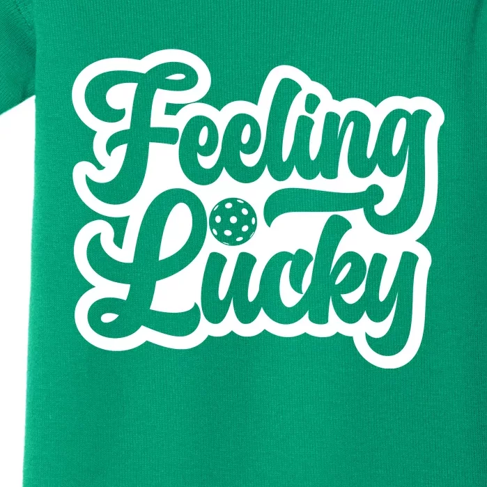 Feeling Lucky Pickleball Sport St. Patrick's Day Baby Bodysuit