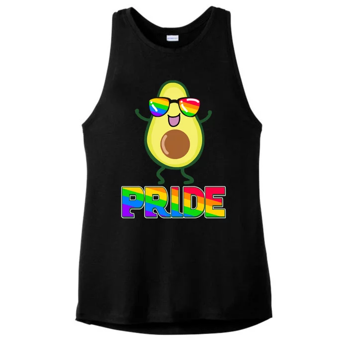 Funny LGBT Pride Avocado Ladies Tri-Blend Wicking Tank