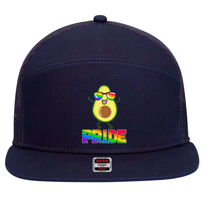 Funny LGBT Pride Avocado 7 Panel Mesh Trucker Snapback Hat