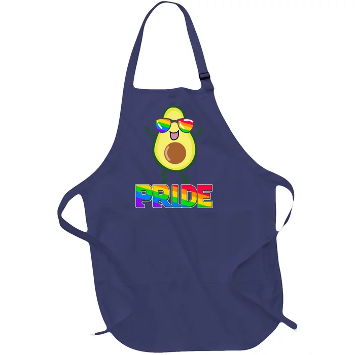 Funny LGBT Pride Avocado Full-Length Apron With Pocket