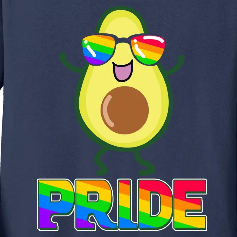 Funny LGBT Pride Avocado Kids Long Sleeve Shirt