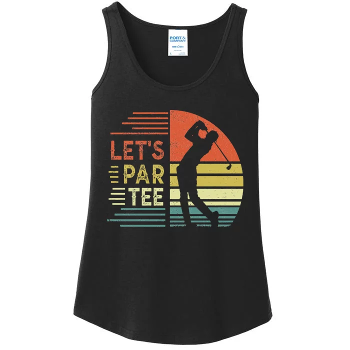 Funny Let's Par Tee Golf Player Shirt Golfer Dad Ladies Essential Tank