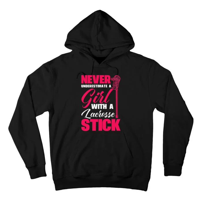 Funny Lacrosse Player A With A Lacrosse Stick Tall Hoodie