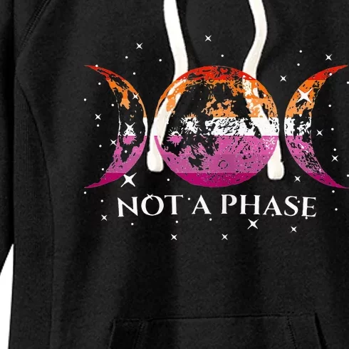 Funny Lesbian Pride Flag Not A Phase Women's Fleece Hoodie