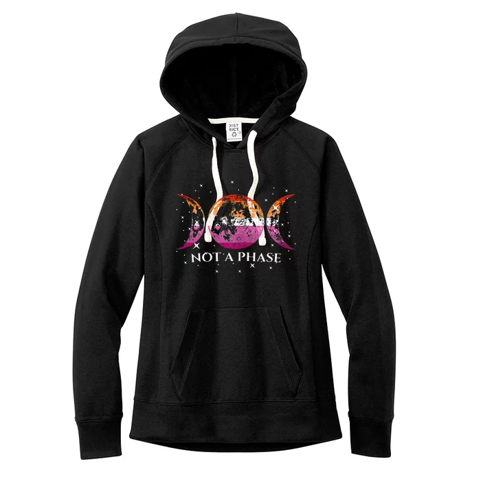 Funny Lesbian Pride Flag Not A Phase Women's Fleece Hoodie