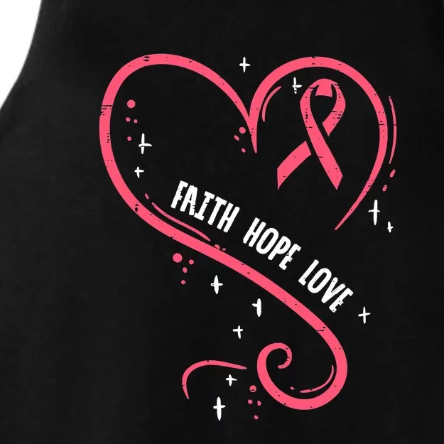 Faith Love Pink Fighting Hope Funny Breast Cancer Awareness Ladies Tri-Blend Wicking Tank