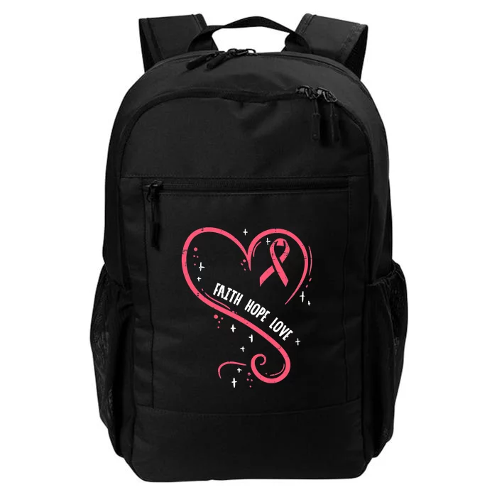 Faith Love Pink Fighting Hope Funny Breast Cancer Awareness Daily Commute Backpack