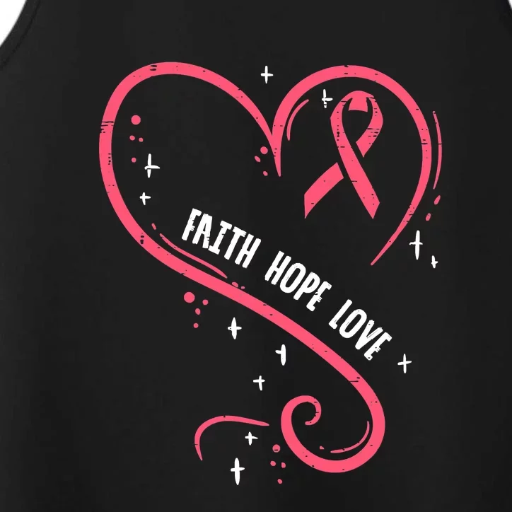 Faith Love Pink Fighting Hope Funny Breast Cancer Awareness Performance Tank