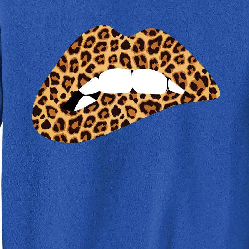 Funny Leopard Print Lips Biting Bite Me Funny Gift Cute Gift Sweatshirt