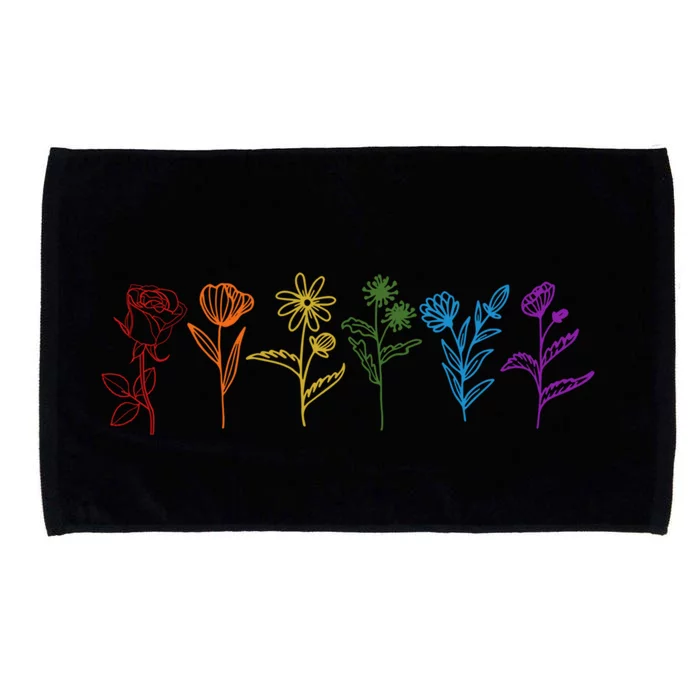 Flower Lgbt Pride Rainbow Plant Lover Meaningful Gift Lgbt Gay Gift Microfiber Hand Towel