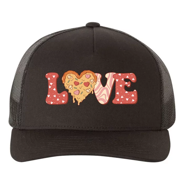 Funny Love Pizza Retro Valentine's Day Gift Yupoong Adult 5-Panel Trucker Hat