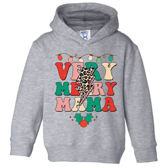 Festive Leopard Print Christmas Lights for Stylish Moms Toddler Hoodie