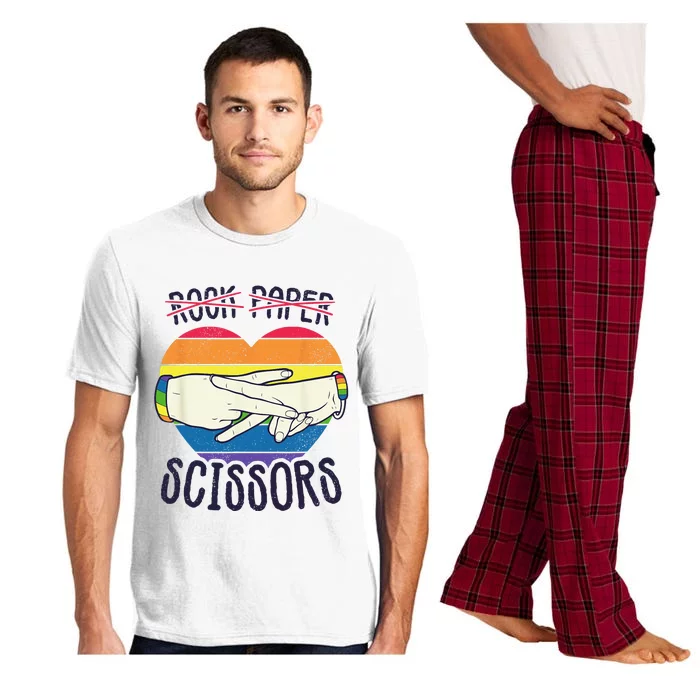 Funny Lesbian Pride Flag Rock Paper Scissors Lesbian Pride Pajama Set