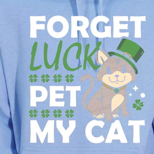 Forget Luck Pet My Cat Animal St Patrick's Day Vibes Great Gift Unisex Surf Hoodie