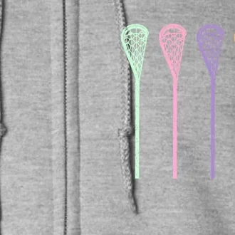 Funny Lacrosse Player Girl Gift Lax Sticks Cute Gift Full Zip Hoodie