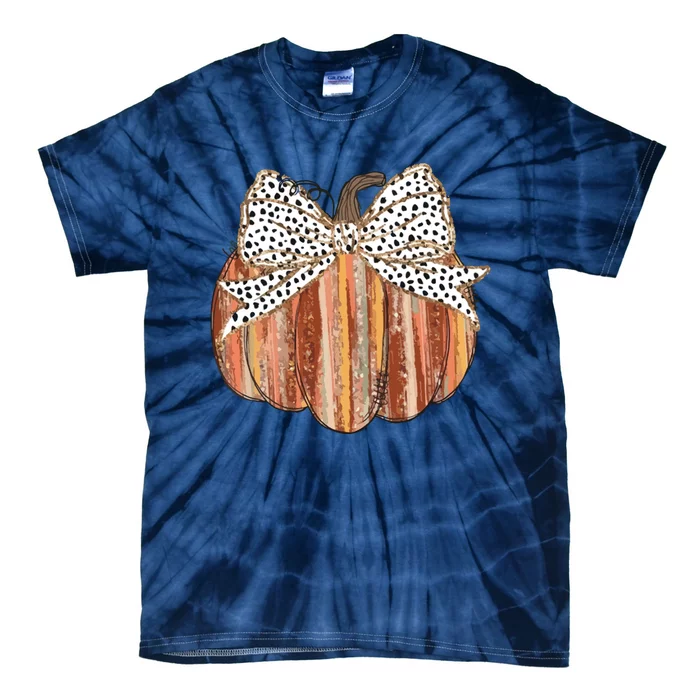 Fall Leopard Pumpkin Tie-Dye T-Shirt