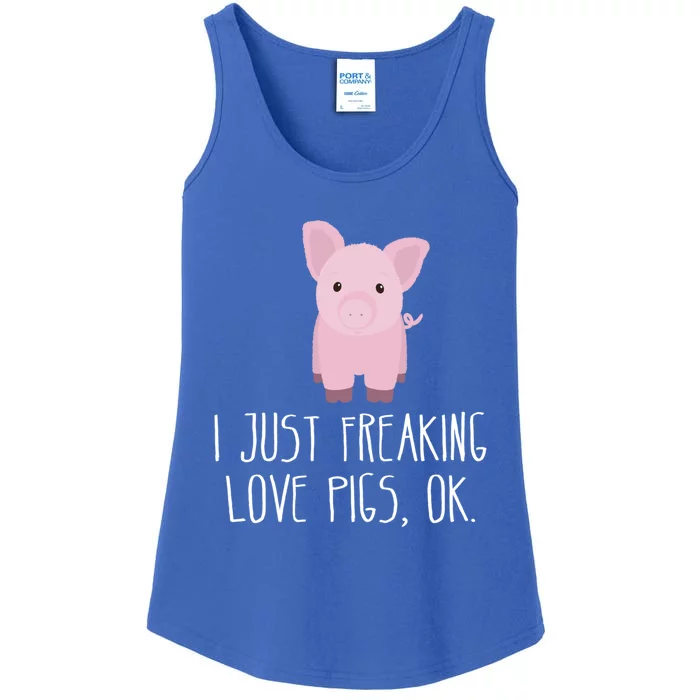 Freaking Love Pigs Gift Cute Pig Saying Gift Ladies Essential Tank