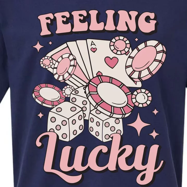 Feeling Lucky Poker Player Casino Dice Player Gift Idea Sueded Cloud Jersey T-Shirt