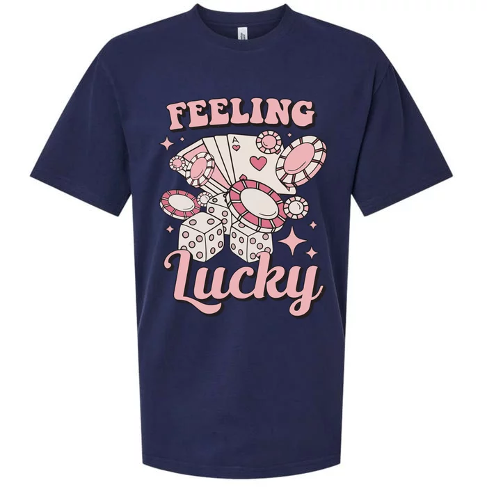 Feeling Lucky Poker Player Casino Dice Player Gift Idea Sueded Cloud Jersey T-Shirt