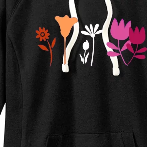 Floral Lesbian Pride Wlw Lgbtq Flowers Subtle Lgbt Femme Gift Women's Fleece Hoodie