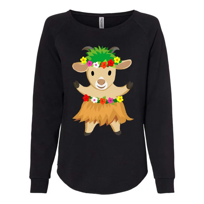 Funny Luau Party Aloha Hawaii Hula Goat Womens California Wash Sweatshirt