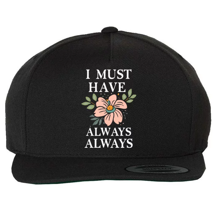 Flower Lover Quote Claude Monet Wool Snapback Cap