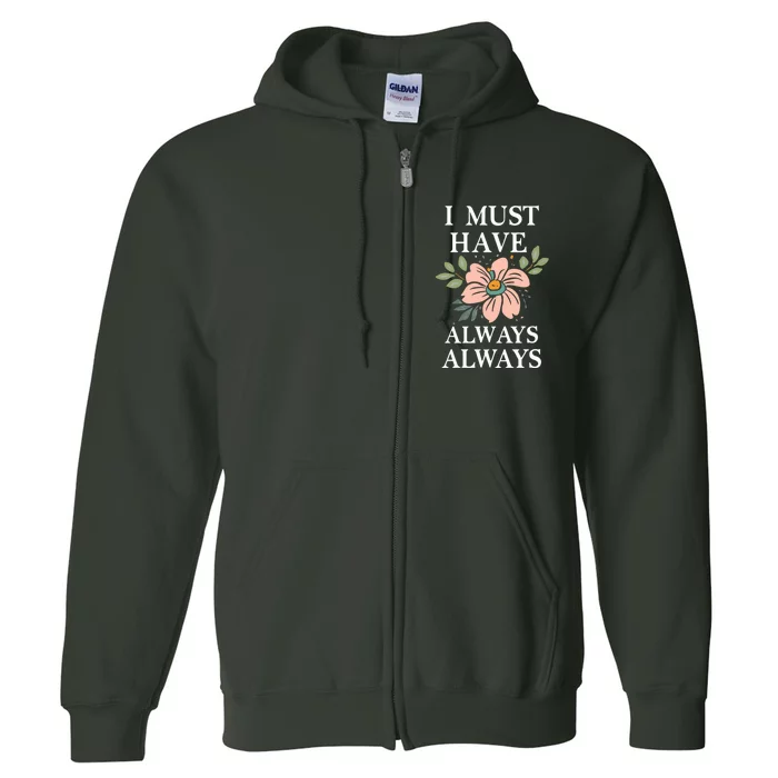 Flower Lover Quote Claude Monet Full Zip Hoodie