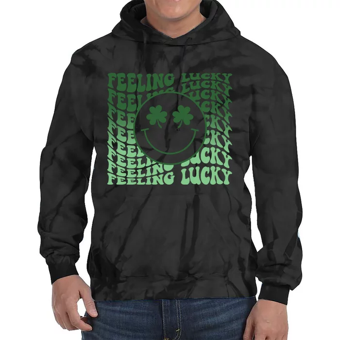 Feeling Lucky Retro St Patricks Tie Dye Hoodie