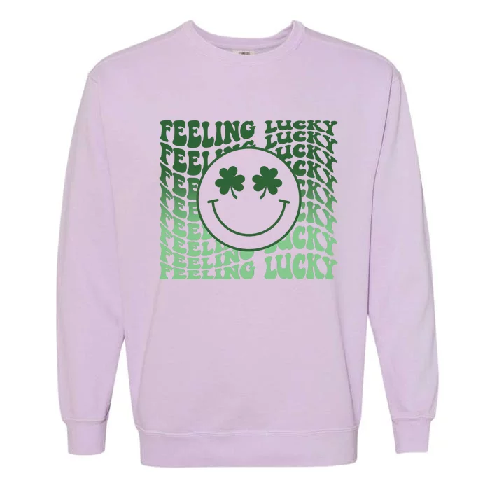 Feeling Lucky Retro St Patricks Garment-Dyed Sweatshirt