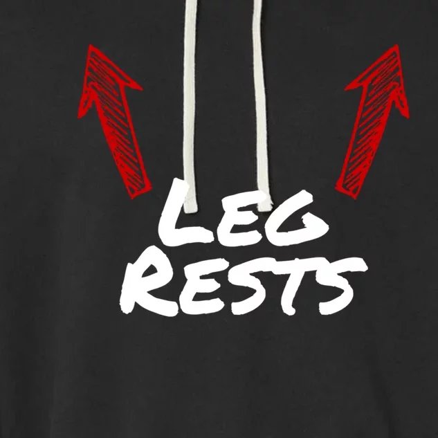 Funny Leg Rests Humorous Arrow Inappropriate Dad Joke Gift Garment-Dyed Fleece Hoodie