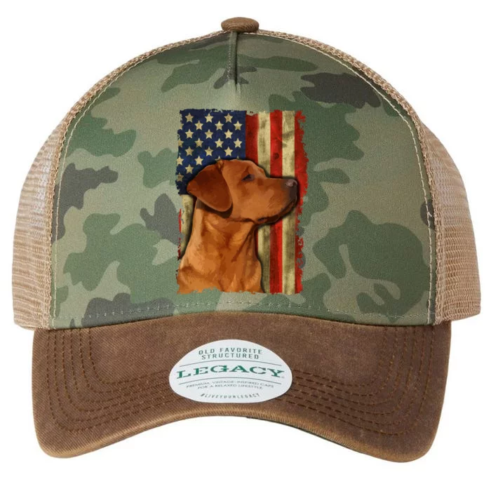 Foxred Labrador Retriever Us Flag Fox Red Labrador Dog Lover Gift Legacy Tie Dye Trucker Hat