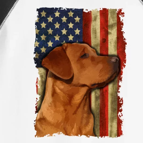 Foxred Labrador Retriever Us Flag Fox Red Labrador Dog Lover Gift Toddler Fine Jersey T-Shirt