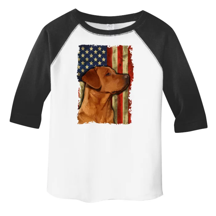 Foxred Labrador Retriever Us Flag Fox Red Labrador Dog Lover Gift Toddler Fine Jersey T-Shirt