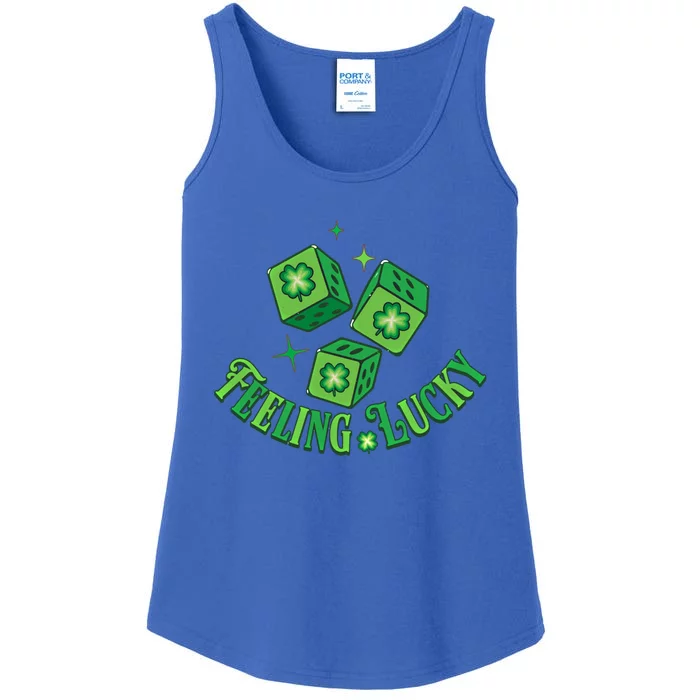 Feeling Lucky Retro Happy Patrick's Day Shamrock Gift Ladies Essential Tank