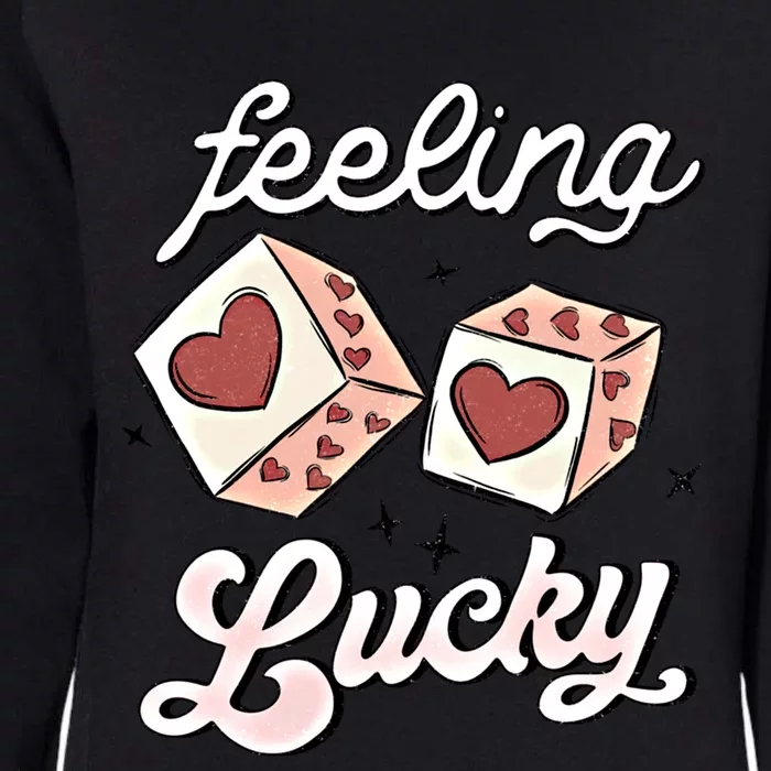 Feeling Lucky Retro Valentine Groovy Valentines Day Gift Womens California Wash Sweatshirt