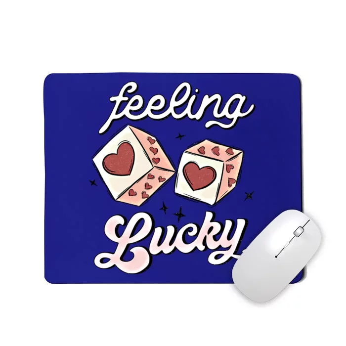 Feeling Lucky Retro Valentine Groovy Valentines Day Gift Mousepad