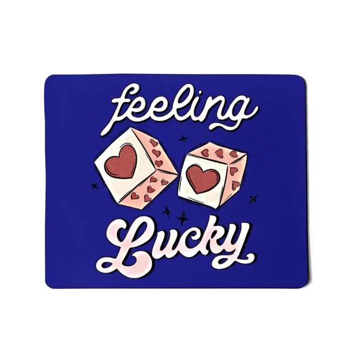 Feeling Lucky Retro Valentine Groovy Valentines Day Gift Mousepad