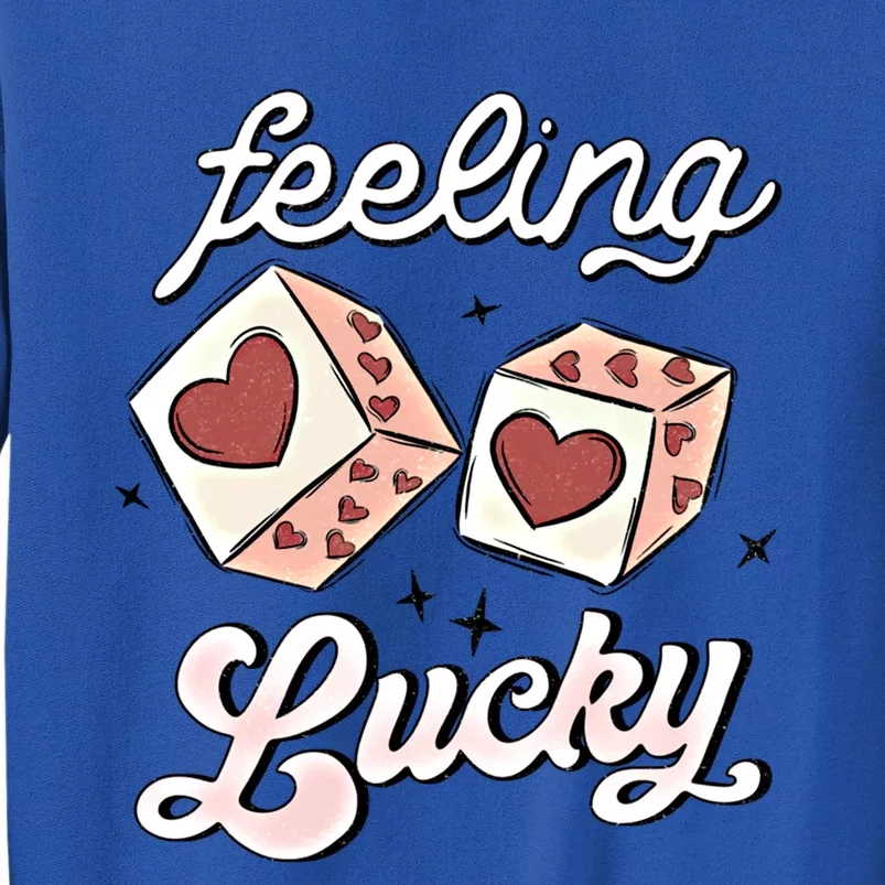 Feeling Lucky Retro Valentine Groovy Valentines Day Gift Tall Sweatshirt